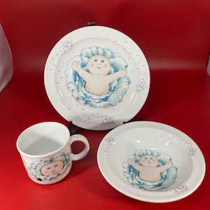 Vintage Royal Worcester cabbage patch kids 3 piece dish set