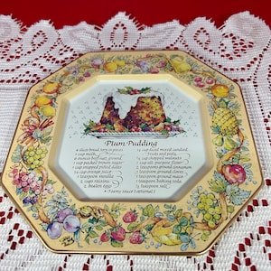Vintage Avon 1982 plum pudding metal tray