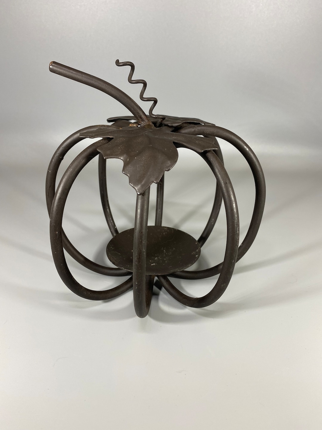 Vintage Eddie Bauer Home Wrought Iron Decorative Pumpkin Candle Holder