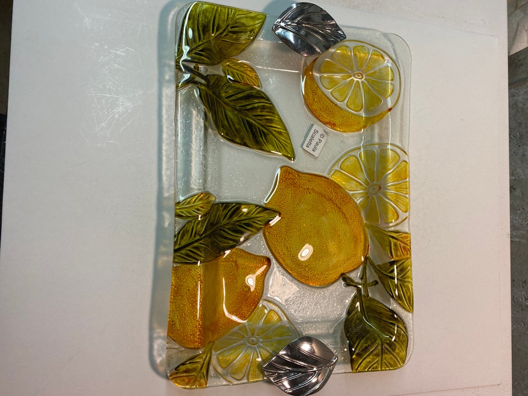 Vintage Paula Scaletta Glass Fruit Tray Etsy
