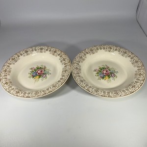 Vintage set of 2 Limoges triumph 22k gold soup/salad bowls
