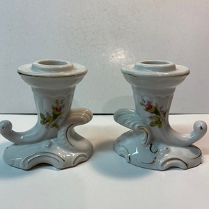 Vintage horn of plenty candleholders