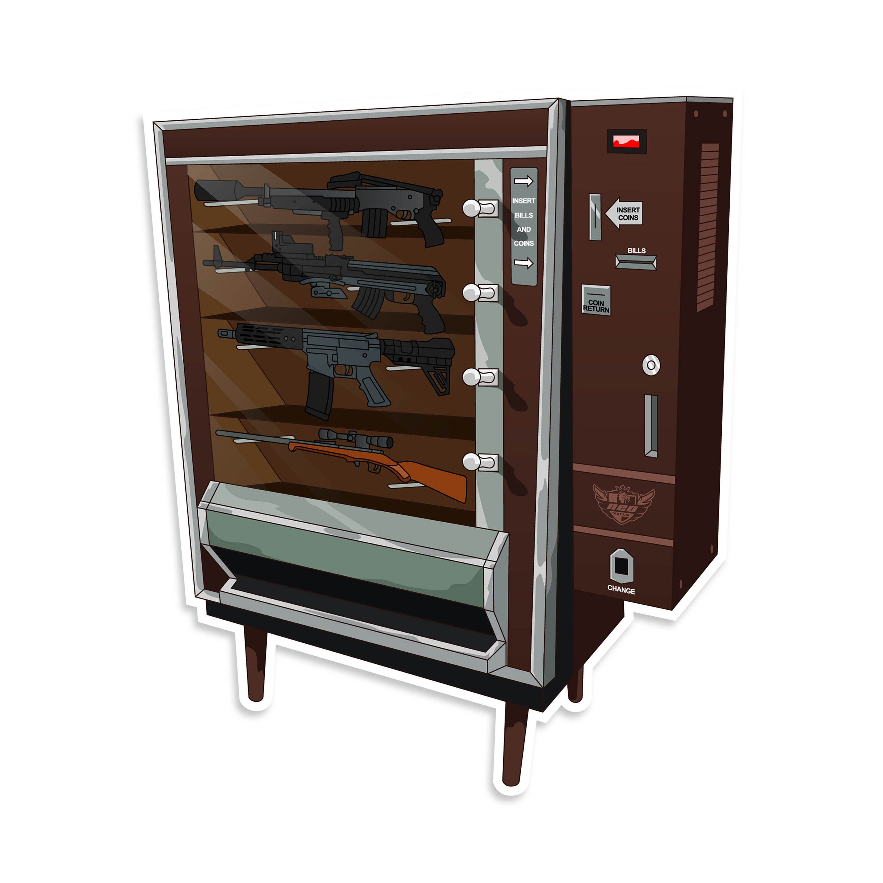 Gun Vending Machine Vinyl Sticker Multi Packs Available Etsy
