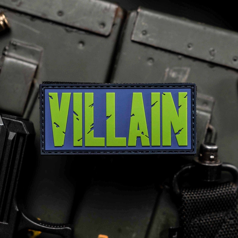 Villain Comic Book PVC Morale Patch Hook Backed w Matching Loop Piece