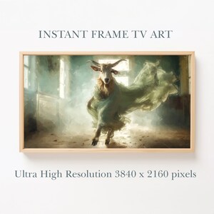 Samsung Frame TV Art, Surrealism, Painting, Goat, Animal, 4k, Unique, Digital Art, Abstract, Vintage, Antique, Oil Painting, Fine Art