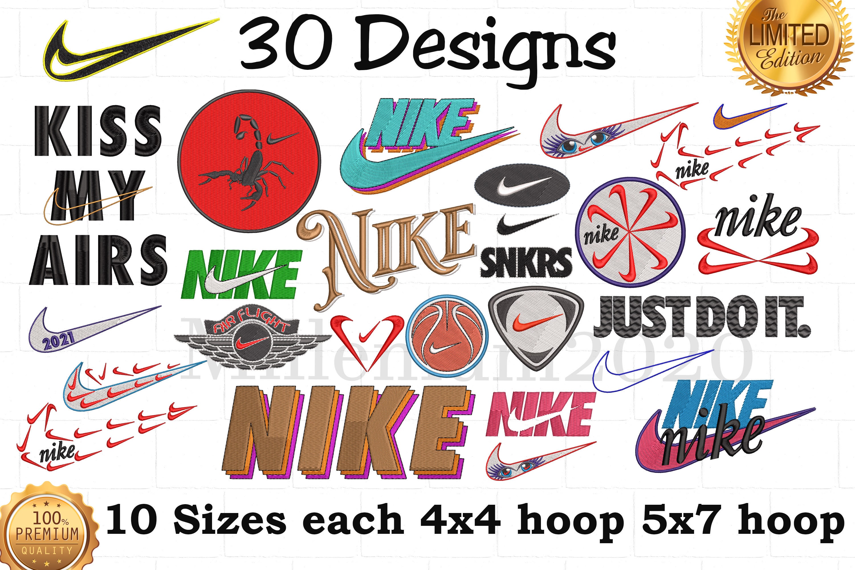 Nike Embroidery Designs on Etsy