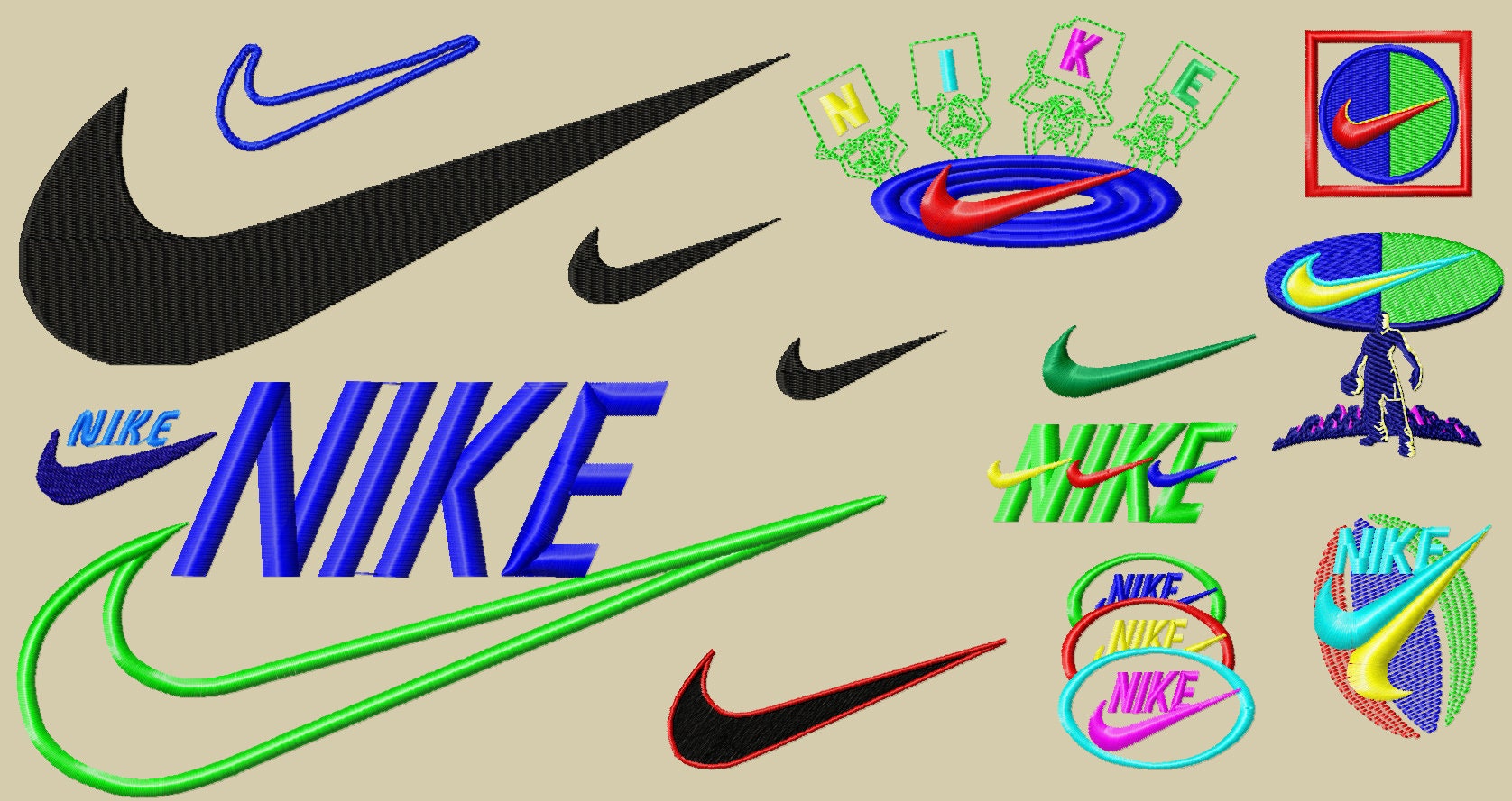 NIKE Embroidery Designs Nike Fashion Logos Embroidery Over | Etsy
