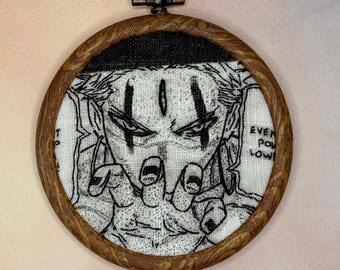 Bordado inspirado en anime / Regalos para geeks / Arte anime