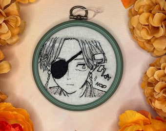 Anime Inspired Embroidery / Gifts for Geeks / Anime Art