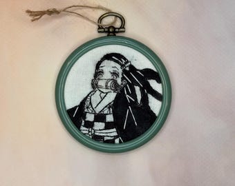 Bordado inspirado en anime / Regalos para geeks / Arte anime