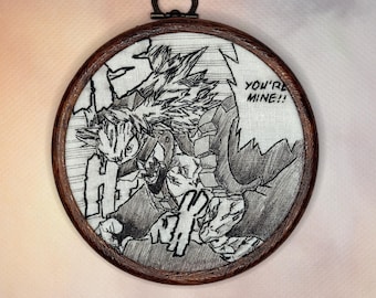 Bordado inspirado en anime / Regalos para geeks / Arte anime