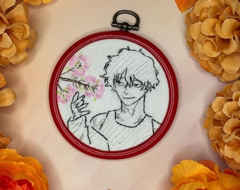 Anime Inspired Embroidery / Gifts for Geeks / Anime Art