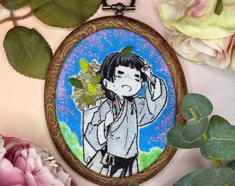 Bordado inspirado en anime / Regalos para geeks / Arte anime