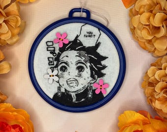 Anime Inspired Embroidery / Gifts for Geeks / Anime Art