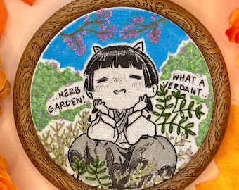 Anime Inspired Embroidery / Gifts for Geeks / Anime Art
