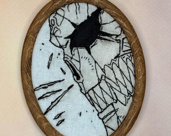 Bordado inspirado en anime / Regalos para geeks / Arte anime