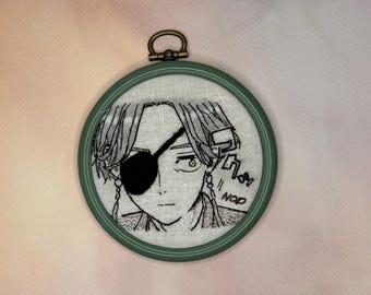 Bordado inspirado en anime / Regalos para geeks / Arte anime