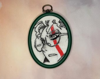 Bordado inspirado en anime / Regalos para geeks / Arte anime