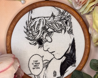 Bordado inspirado en anime / Regalos para geeks / Arte anime