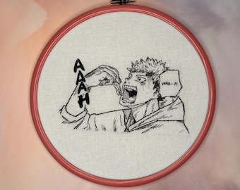 Bordado inspirado en anime / Regalos para geeks / Arte anime