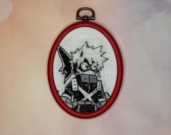 Bordado inspirado en anime / Regalos para geeks / Arte anime