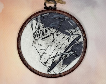 Bordado inspirado en anime / Regalos para geeks / Arte anime