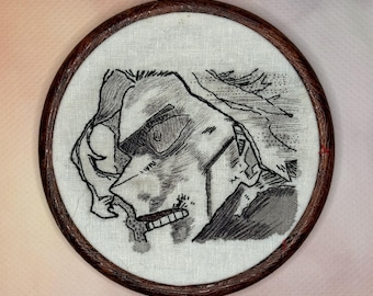 Bordado inspirado en anime / Regalos para geeks / Arte anime