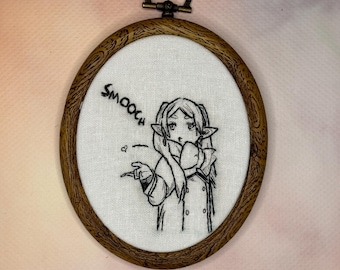 Bordado inspirado en anime / Regalos para geeks / Arte anime