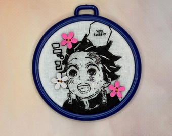 Bordado inspirado en anime / Regalos para geeks / Arte anime