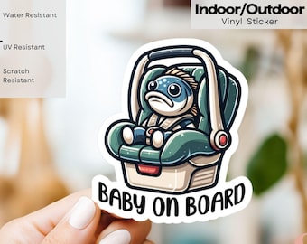 Bass Baby On Board Indoor/Outdoor Vinyl Decal Sticker, Baby On Board Car Sticker, New Baby gift, Birth Announcement, Baby Shower Gift