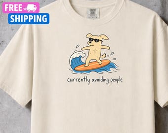 Funny Surfer Gift, Surf Lover Tee, Beach Lover Gift, Antisocial Introvert Surfing Shirt, Ocean Adventure Tee, Anti-Social Humor Apparel