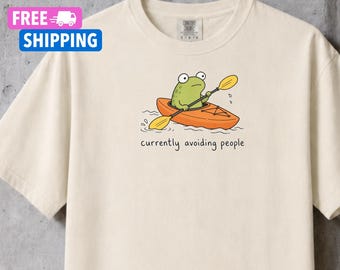 Funny Kayaker Gift, Kayak Lover Tee, Outdoor Adventure Introvert Kayaking Shirt, Funny Lake Shirt, Nature Lover Shirt, Anti-Social Humor