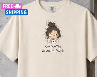 Funny Coffee Lover Gift, Stressed Mom Shirt, Introvert Coffee Shirt, Coffee Addict Tee, Homebody Gift, Tired Morning Tee, Anti-Social Humor