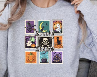 Spooky Halloween Season Sweatshirt, Shirt for Halloween Trick or Treating, Halloween Work Shirt, Cute Fall Sweatshirt, Halloween Lover Shirt