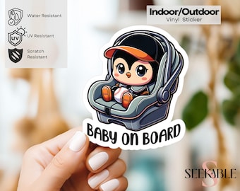 Oriole Bird Baby On Board Indoor/Outdoor Vinyl Decal Sticker, Baby On Board Car Sticker, New Baby gift, Birth Announcement, Baby Shower Gift
