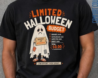 Funny Halloween Shirt, Limited Halloween Budget Tee, Halloween Graphic Tee, Broke Halloween Shirt, Adult Halloween Party Shirt