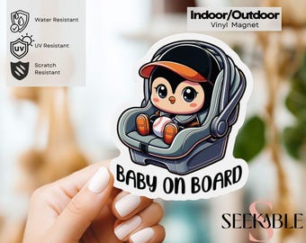 Oriole Bird Baby On Board Magnet Indoor/Outdoor Vinyl Magnet, Baby On Board Car Magnet, New Baby gift, Birth Announcement, Baby Shower Gift