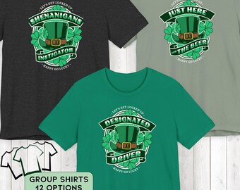 St. Patty's Day Group Shirts for Saint Patrick's Day Shenanigans Crew Matching St Patricks Day tshirts Shamrock t-shirt for St Pattys Day