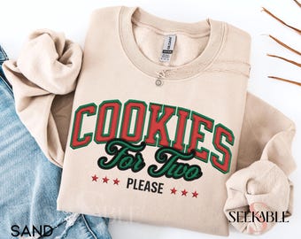 Embroidered Pregnancy Sweatshirt, Eating for Two Holiday Sweatshirt, Christmas Pregnant Announcement Baby Shower Gift, Funny Pregnancy Shirt