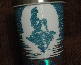 16 oz Epoxy Glitter Pint Tumbler - Little MERMAID