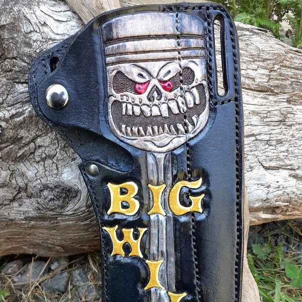 Custom ordered leather knife sheath EXAMPLE ONLY NOT for sale order yours custom made
