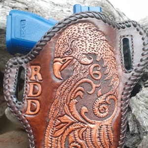 Hand Tooled Leather Holster: Custom Springfield 45 Design
