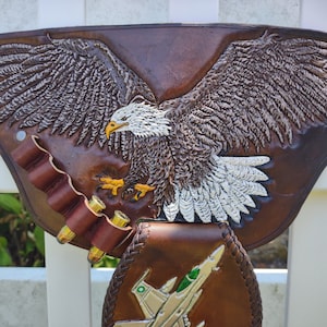 Custom Leather Revolver Holster: Hand Tooled Drop Leg Belt