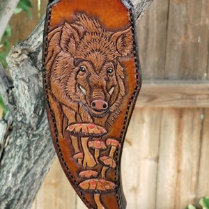 Handmade Leather Knife Sheath: Custom Tooled Design