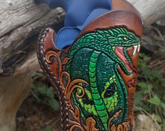 Custom Leather Holster: Hand Tooled & Laced
