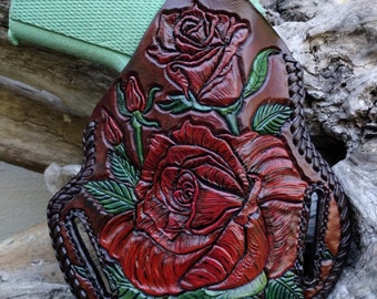 Custom Leather Holster: Hand Tooled & Laced