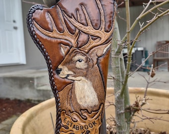 Custom Leather Holster: Hand Tooled & Laced