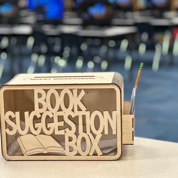 Lasercut Library Book Suggestion Box