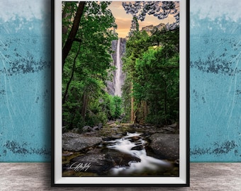 Bridal Veil Falls Art Print: California Landscape Photography