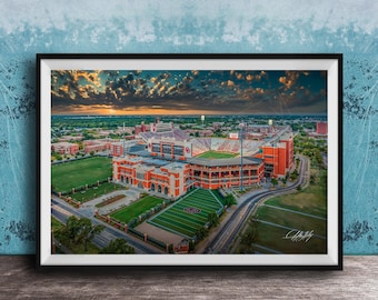 Memorial Stadium Print: OU Campus Drone Photo - Sooner Nation Pride